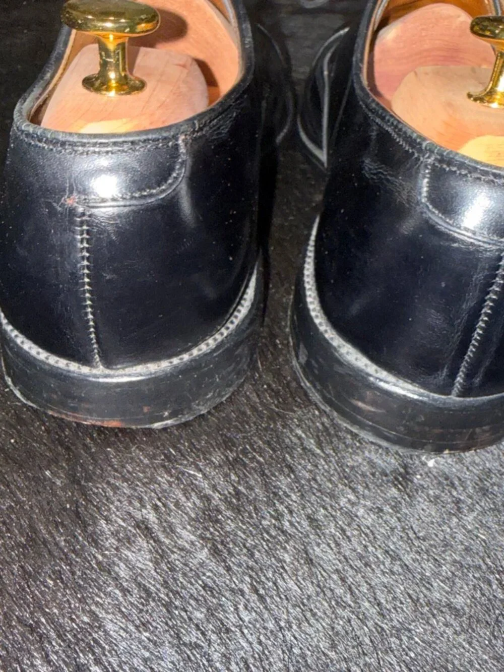 Vintage Allen Edmonds Park Avenue Mens 10D Black Leather Cap Toe Oxford Shoes